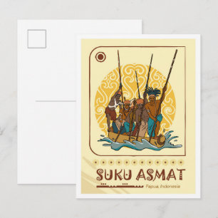 Asmat Papua Indonesia Travel Postcard