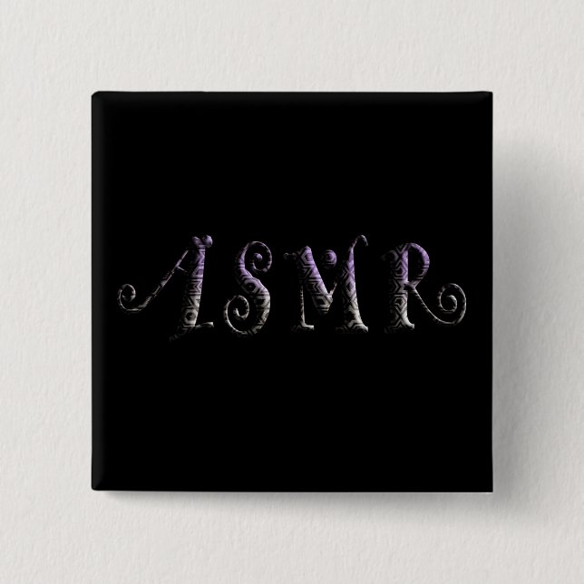 ASMR 3D Text 15 Cm Square Badge (Front)