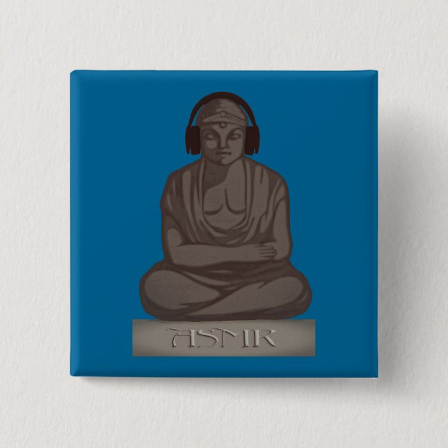 ASMR Buddha 15 Cm Square Badge (Front)