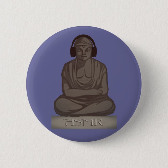 ASMR Buddha 6 Cm Round Badge (Front)