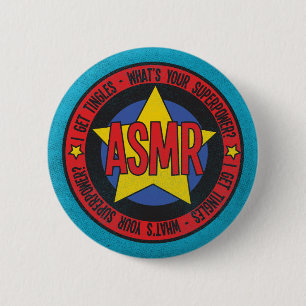 ASMR What's Your Superpower Distressed Logo 6 Cm Round Badge