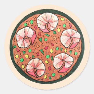 Asopao con Camarones Puerto Rican Shrimp Stew Classic Round Sticker