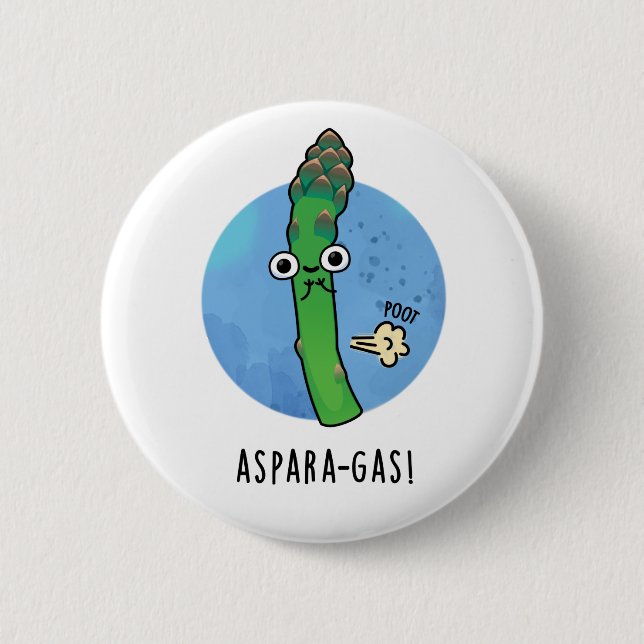 Aspara-gas Funny Asparagus Veggie Pun  6 Cm Round Badge (Front)