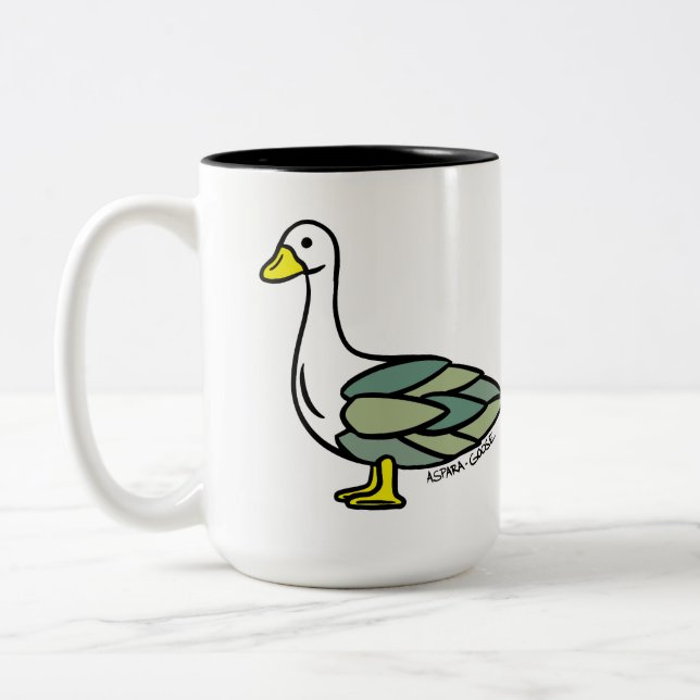 Asparagoose Funny Asparagus Butt Goose Ceramic Mug (Left)