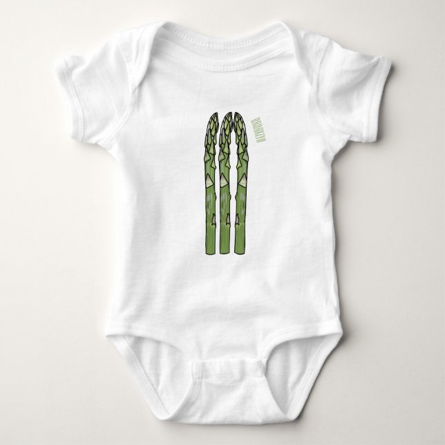 Asparagus cartoon illustration  baby bodysuit (Front)