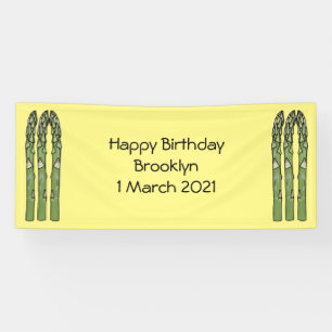 Asparagus cartoon illustration banner