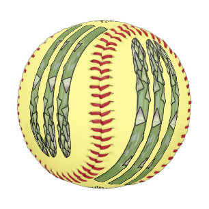 Asparagus cartoon illustration baseball