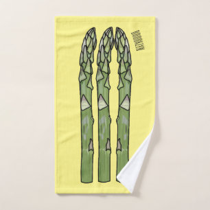 Asparagus cartoon illustration bath towel set