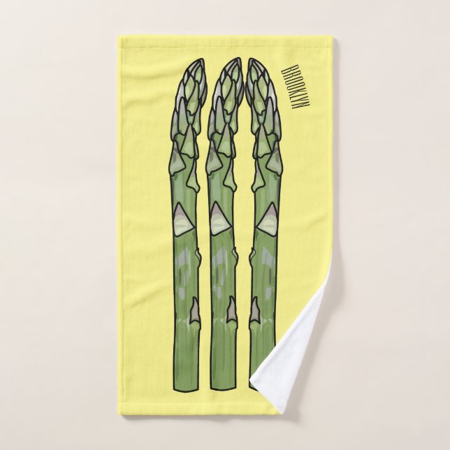 Asparagus cartoon illustration  bath towel set (Hand Towel)