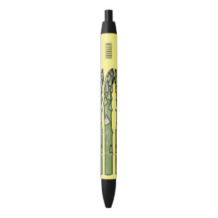 Asparagus cartoon illustration black ink pen