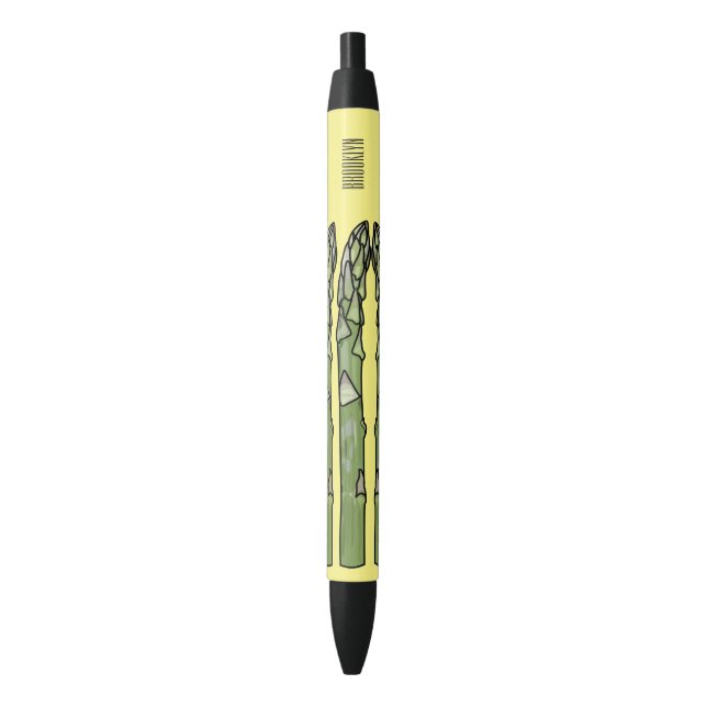 Asparagus cartoon illustration  black ink pen (Front Vertical)