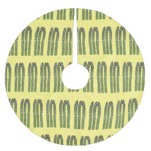 Asparagus cartoon illustration brushed polyester tree skirt