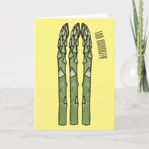 Asparagus cartoon illustration  card