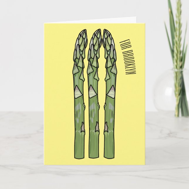 Asparagus cartoon illustration  card (Front)