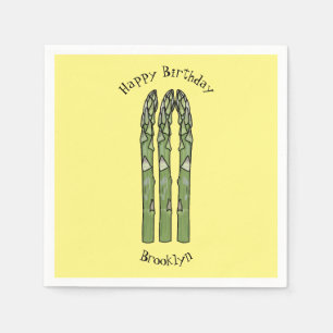 Asparagus cartoon illustration napkin