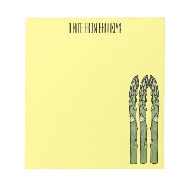 Asparagus cartoon illustration  notepad (Front)