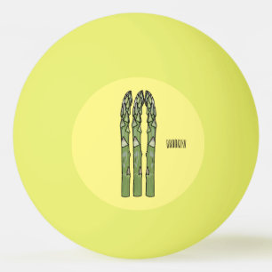 Asparagus cartoon illustration ping pong ball