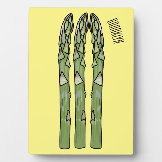 Asparagus cartoon illustration  plaque (Front)
