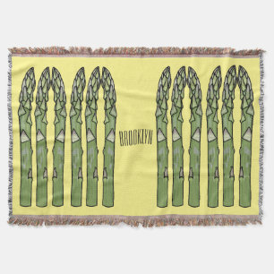Asparagus cartoon illustration  throw blanket