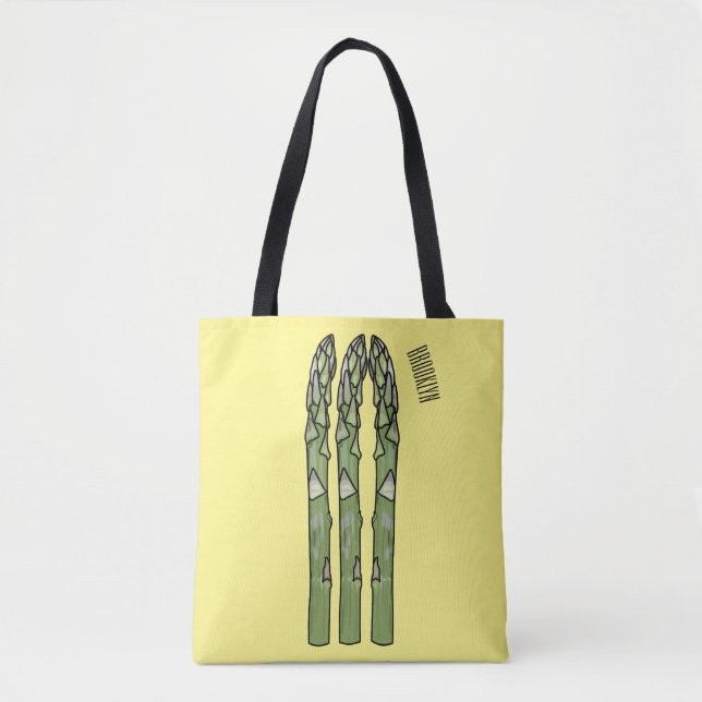 Asparagus cartoon illustration  tote bag (Front)