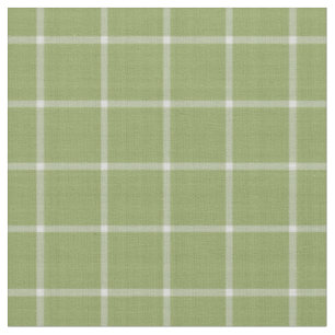 Asparagus Green windowpane plaid gingham Fabric