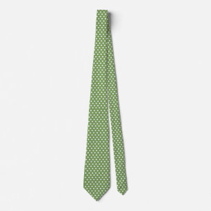 Asparagus Green with White Polka Dots Neck Tie