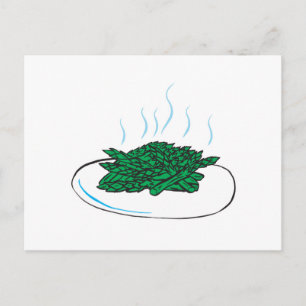 asparagus on a plate postcard