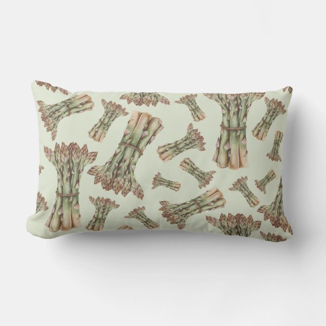 Asparagus Pattern Lumbar Cushion (Front)