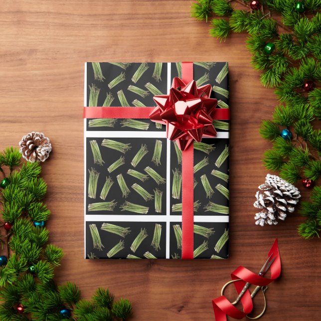 Asparagus pattern wrapping paper (Holiday Gift)