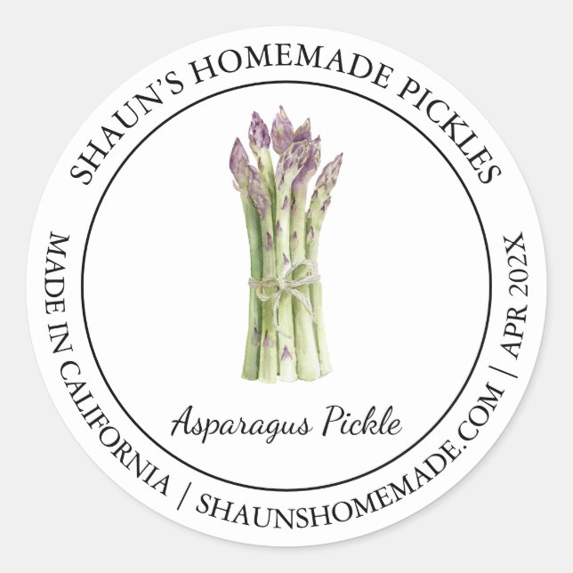 Asparagus Pickle Modern label (Front)