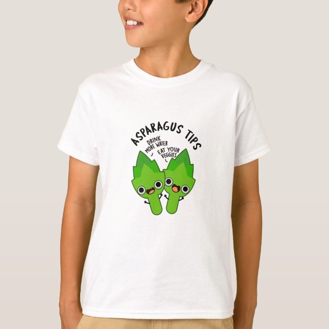 Asparagus Tips Funny Veggie Pun  T-Shirt (Front)