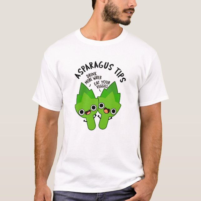 Asparagus Tips Funny Veggie Pun  T-Shirt (Front)