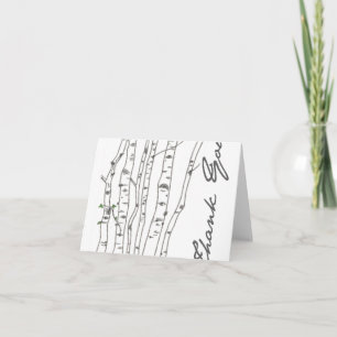 Aspen Birch Grey Thank You Card