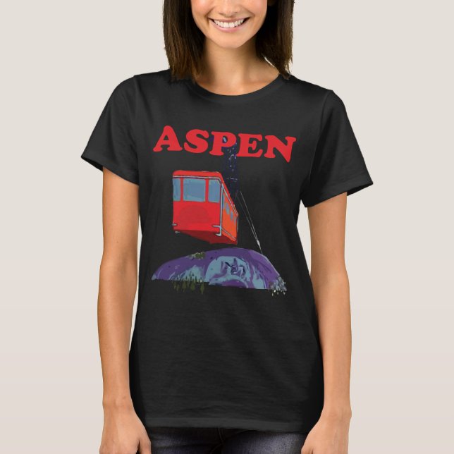 Aspen, Cable Car  T-Shirt (Front)