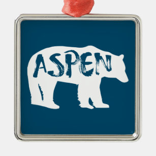 Aspen Colorado Bear Metal Tree Decoration