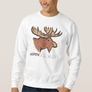 Aspen Colorado brown moose unisex sweatshirt