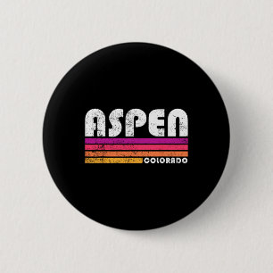 Aspen Colorado Co Mountain Skiing Vintage 80s Aspe 6 Cm Round Badge