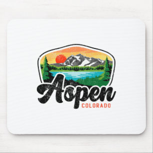 Aspen Colorado Co Mountain Skiing Vintage 80s Aspe Mouse Pad