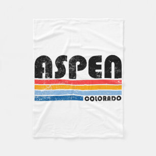 Aspen Colorado Co Mountain Skiing Vintage Aspen Sk Fleece Blanket