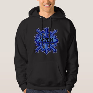 Aspen Colorado dark winter snowflake hoodie