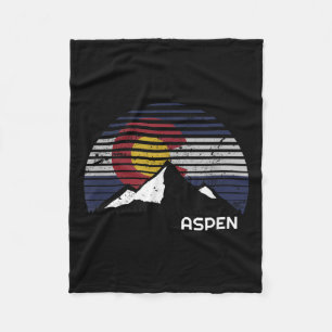 Aspen Colorado Flag - Co Bluebird Day Mountain  Fleece Blanket