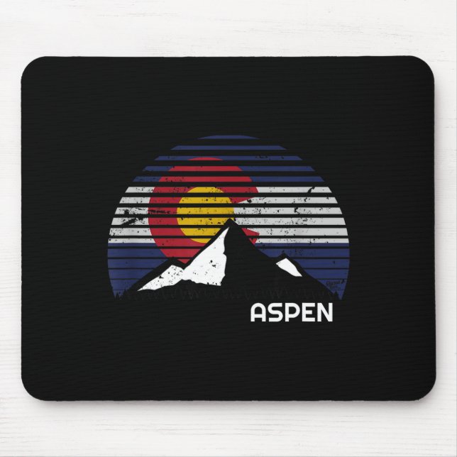 Aspen colorado flag - co bluebird day mountain  mouse pad (Front)