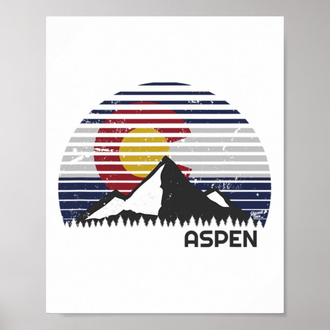 Aspen Colorado Flag - Co Mountain  Poster (Front)