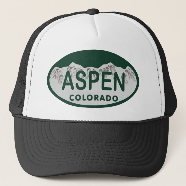 Aspen Colorado license plate Trucker Hat (Front)
