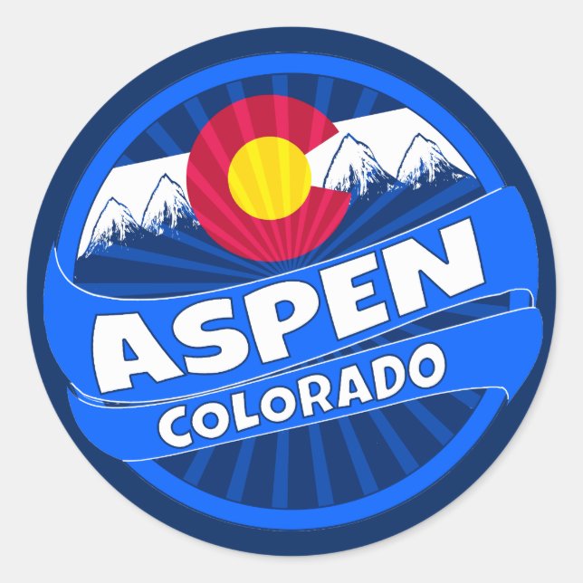 Aspen Colorado mountain burst sticker (Front)