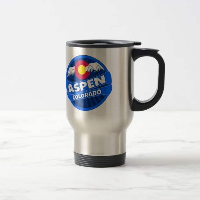 Aspen Colorado mountain burst travel mug (Right)