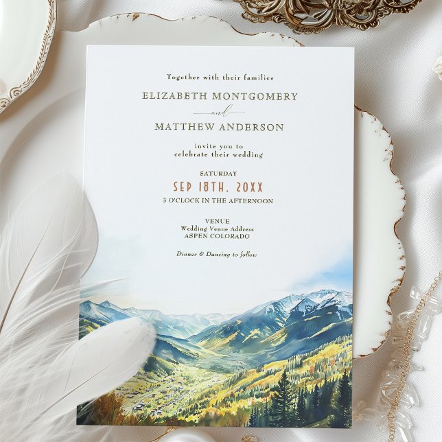 Aspen Colorado Mountain Destination Wedding Invitation (Creator Uploaded)