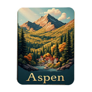 Aspen Colorado Mountain Town Alpine Scenery Magnet