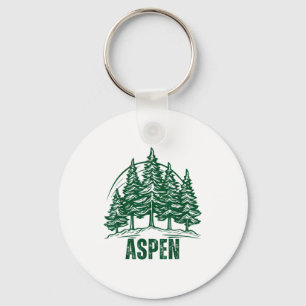 Aspen colorado mountains ski pine tree outdoor usa key ring