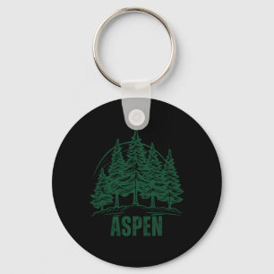 Aspen Colorado Mountains Ski Pine Tree Outdoor Usa Key Ring